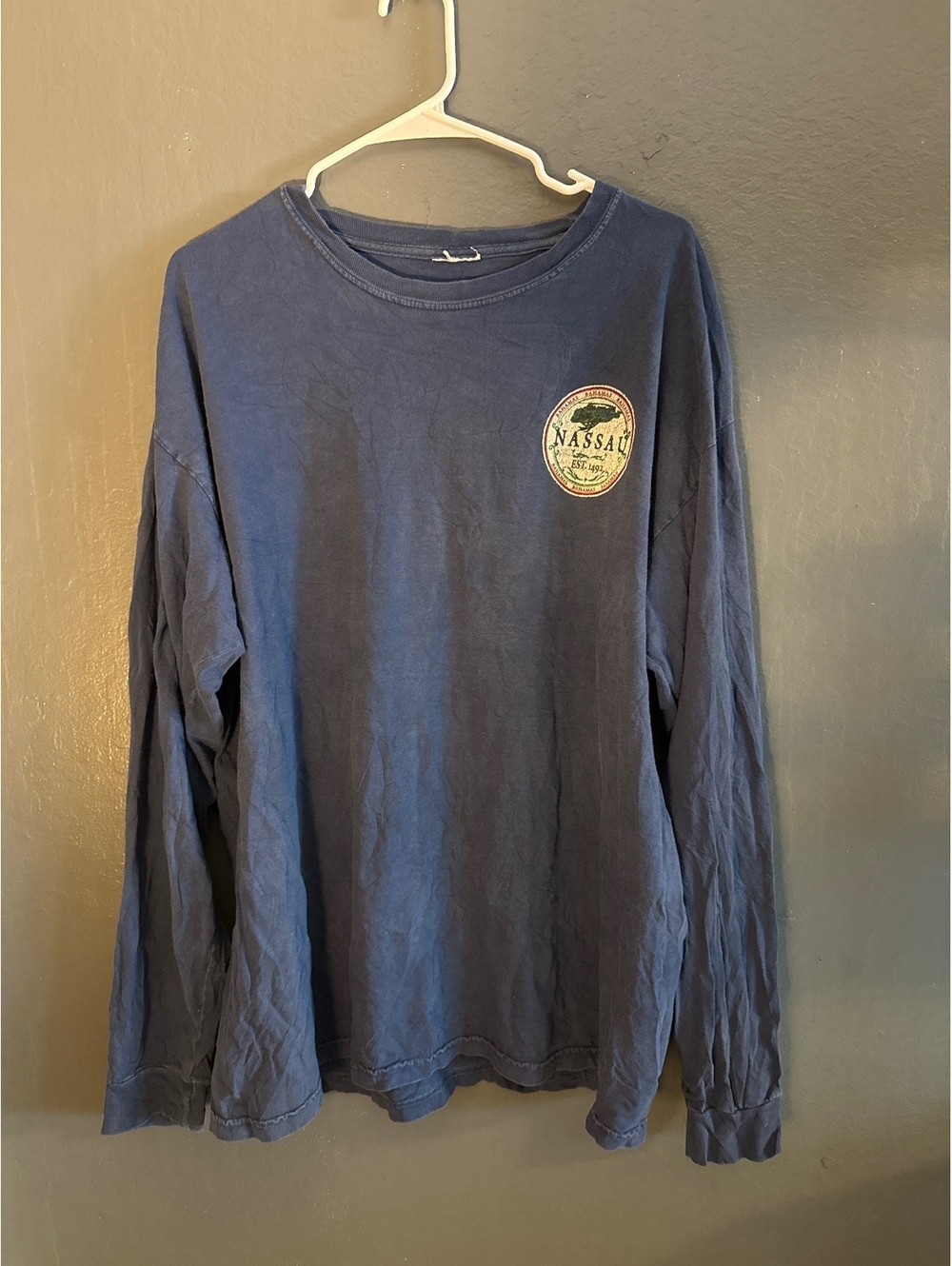 Nassau Bahamas Long Sleeve T-Shirt Est. 1492 Navy Blue